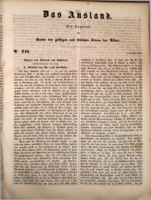 Das Ausland Freitag 6. Oktober 1848