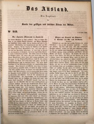 Das Ausland Montag 9. Oktober 1848