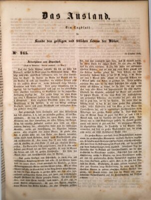 Das Ausland Donnerstag 12. Oktober 1848