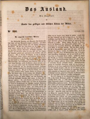 Das Ausland Freitag 13. Oktober 1848