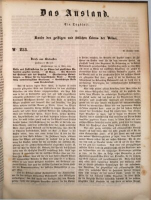 Das Ausland Samstag 21. Oktober 1848