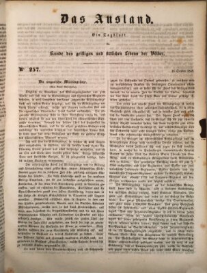 Das Ausland Donnerstag 26. Oktober 1848