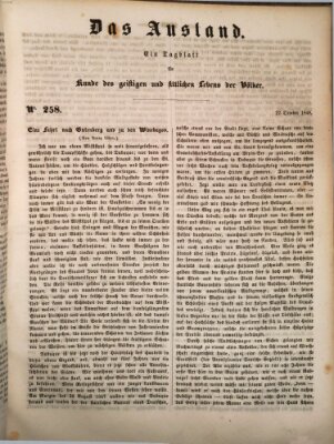 Das Ausland Freitag 27. Oktober 1848