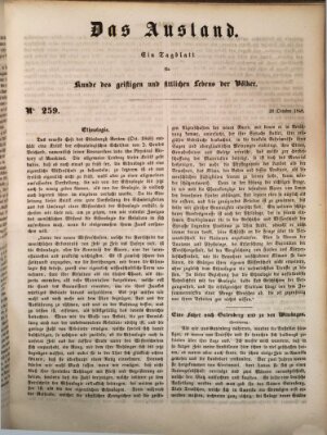 Das Ausland Samstag 28. Oktober 1848