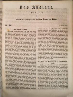 Das Ausland Dienstag 31. Oktober 1848