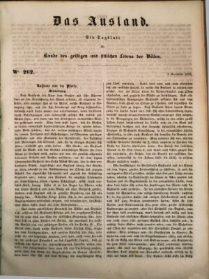 Das Ausland Mittwoch 1. November 1848