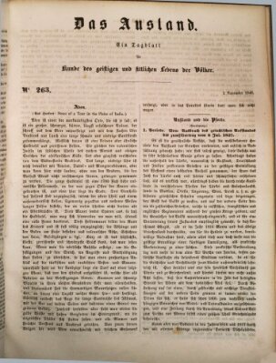 Das Ausland Donnerstag 2. November 1848