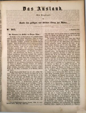 Das Ausland Freitag 3. November 1848