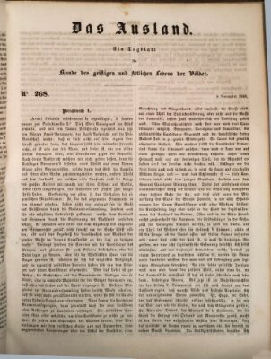 Das Ausland Mittwoch 8. November 1848