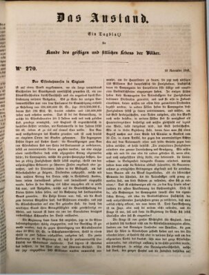 Das Ausland Freitag 10. November 1848