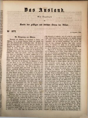 Das Ausland Samstag 18. November 1848