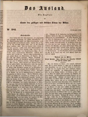 Das Ausland Montag 27. November 1848