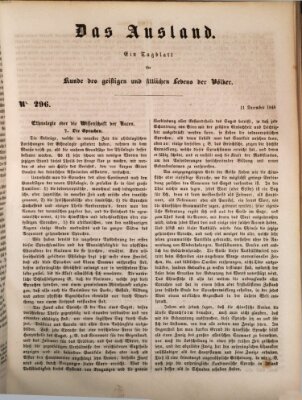 Das Ausland Montag 11. Dezember 1848