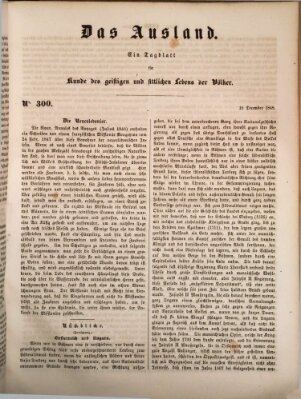 Das Ausland Freitag 15. Dezember 1848