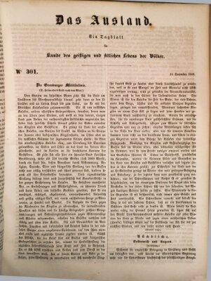 Das Ausland Samstag 16. Dezember 1848