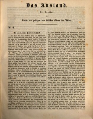 Das Ausland Samstag 6. Januar 1849