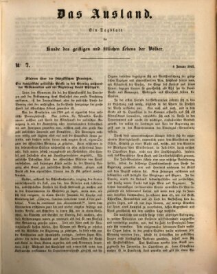 Das Ausland Montag 8. Januar 1849