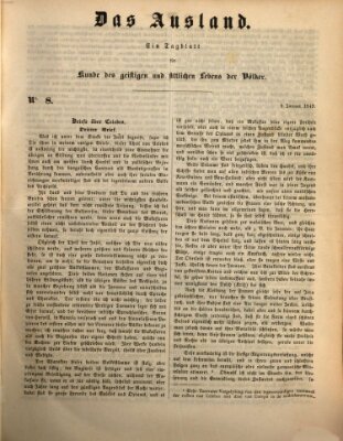 Das Ausland Dienstag 9. Januar 1849