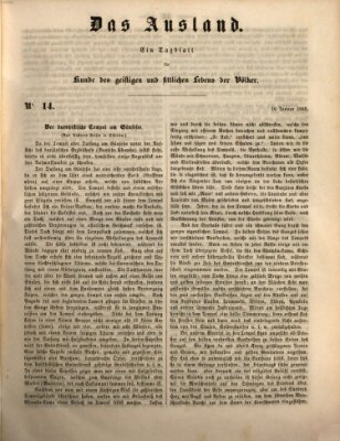 Das Ausland Dienstag 16. Januar 1849