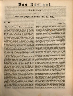 Das Ausland Mittwoch 17. Januar 1849