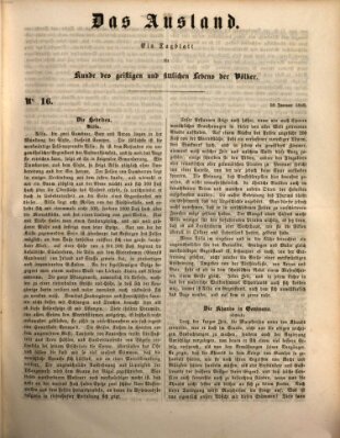 Das Ausland Donnerstag 18. Januar 1849