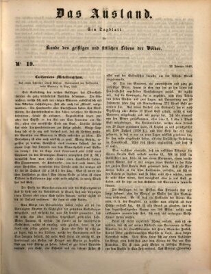 Das Ausland Montag 22. Januar 1849