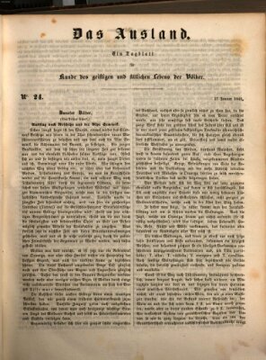 Das Ausland Samstag 27. Januar 1849