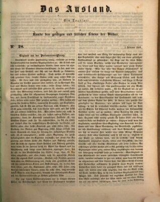 Das Ausland Donnerstag 1. Februar 1849