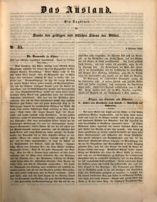 Das Ausland Freitag 9. Februar 1849