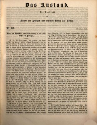 Das Ausland Dienstag 13. Februar 1849