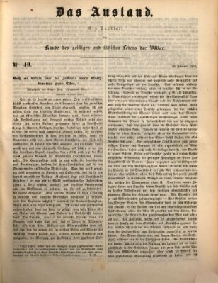 Das Ausland Montag 26. Februar 1849