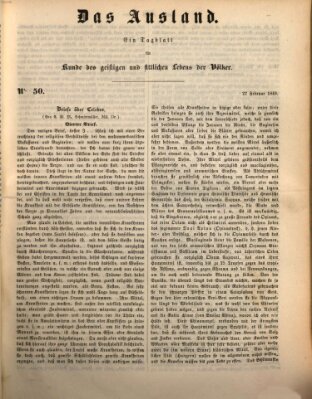 Das Ausland Dienstag 27. Februar 1849