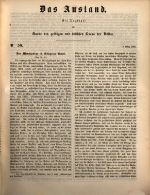 Das Ausland Donnerstag 8. März 1849