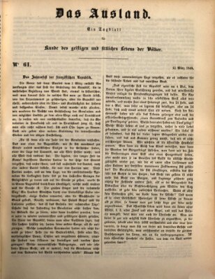 Das Ausland Montag 12. März 1849