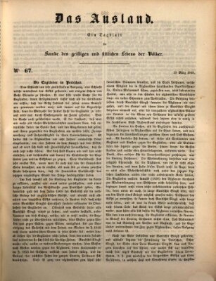 Das Ausland Montag 19. März 1849