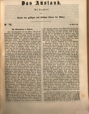 Das Ausland Samstag 24. März 1849