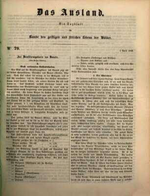 Das Ausland Montag 2. April 1849