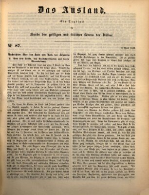 Das Ausland Mittwoch 11. April 1849