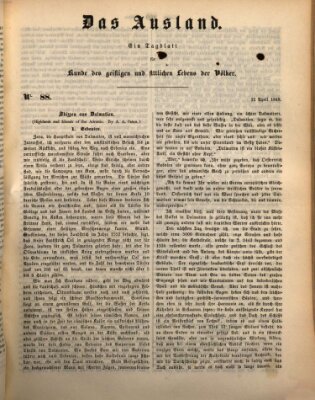 Das Ausland Donnerstag 12. April 1849