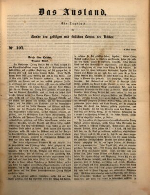 Das Ausland Freitag 4. Mai 1849