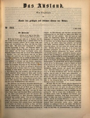 Das Ausland Mittwoch 9. Mai 1849