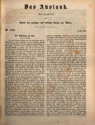 Das Ausland Montag 14. Mai 1849