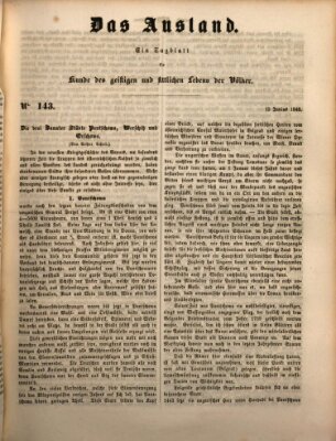 Das Ausland Freitag 15. Juni 1849