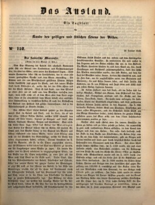 Das Ausland Dienstag 26. Juni 1849