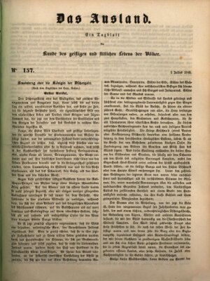 Das Ausland Montag 2. Juli 1849