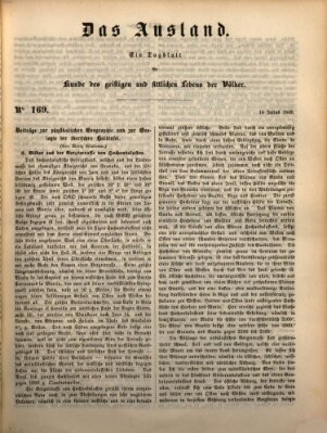 Das Ausland Montag 16. Juli 1849