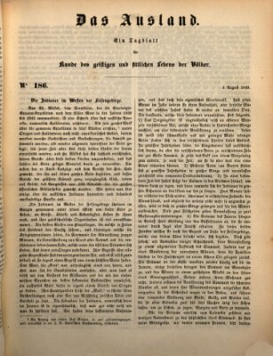 Das Ausland Samstag 4. August 1849