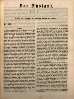 Das Ausland Freitag 17. August 1849