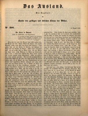 Das Ausland Dienstag 21. August 1849