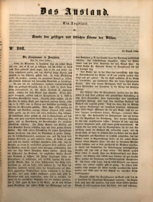 Das Ausland Donnerstag 23. August 1849